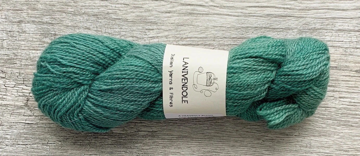 skein of light green cashmere heavenly blend yarn