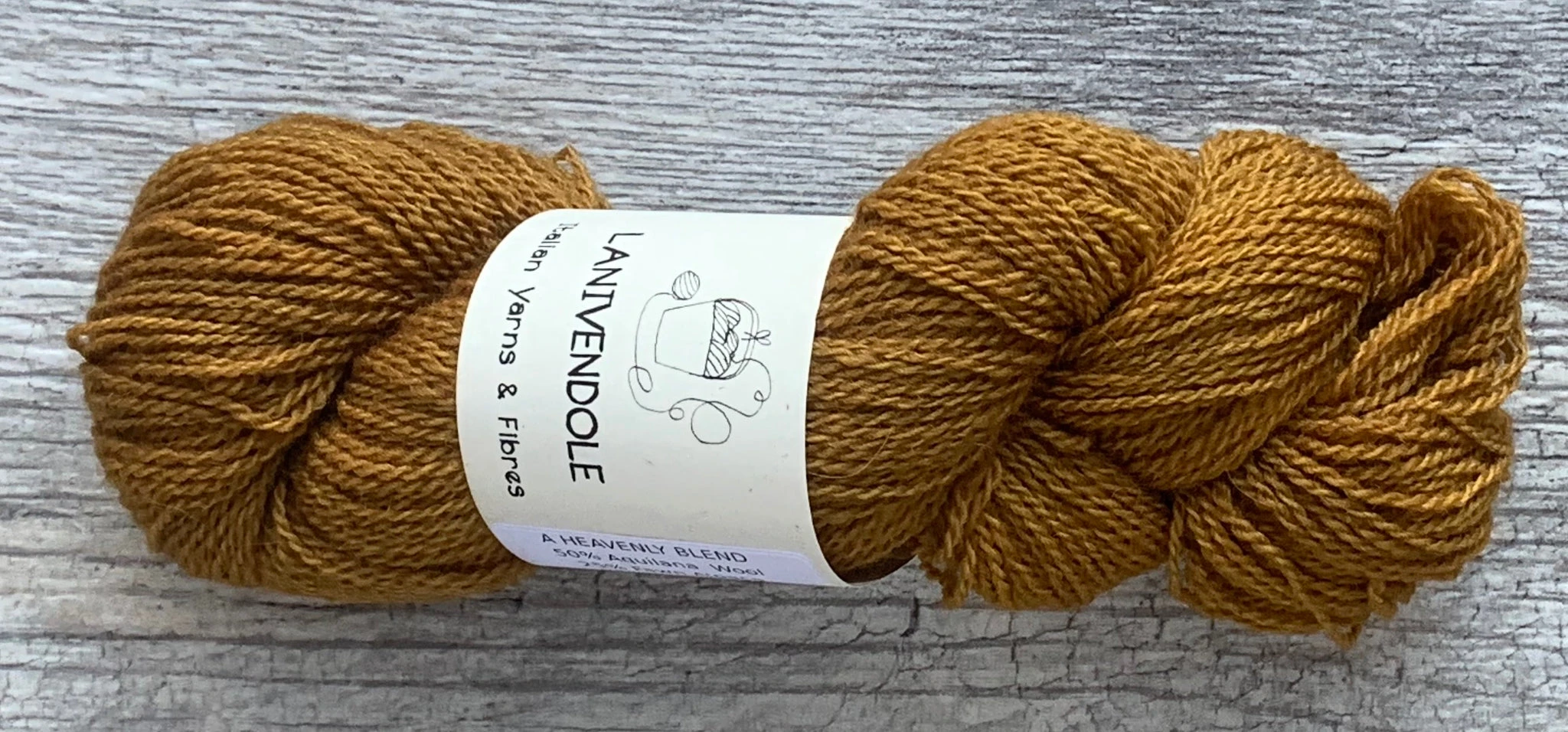 skien of golden brown cashmere heavenly blend yarn