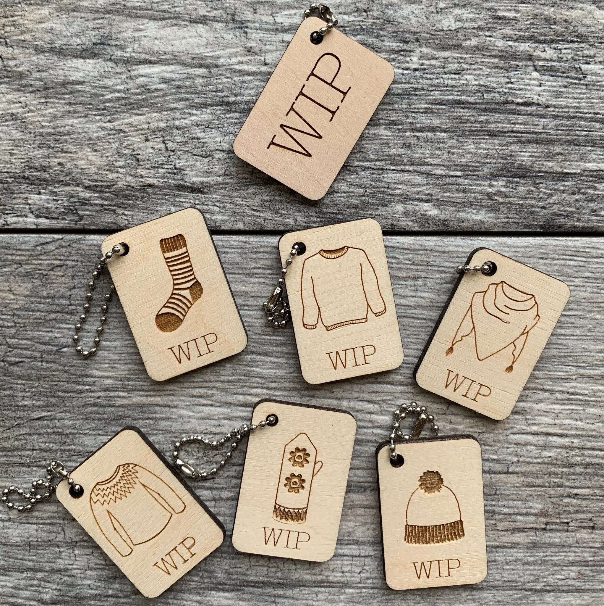 Knitography Handmade WIP Bag Tags - Farm to Cable Yarns
